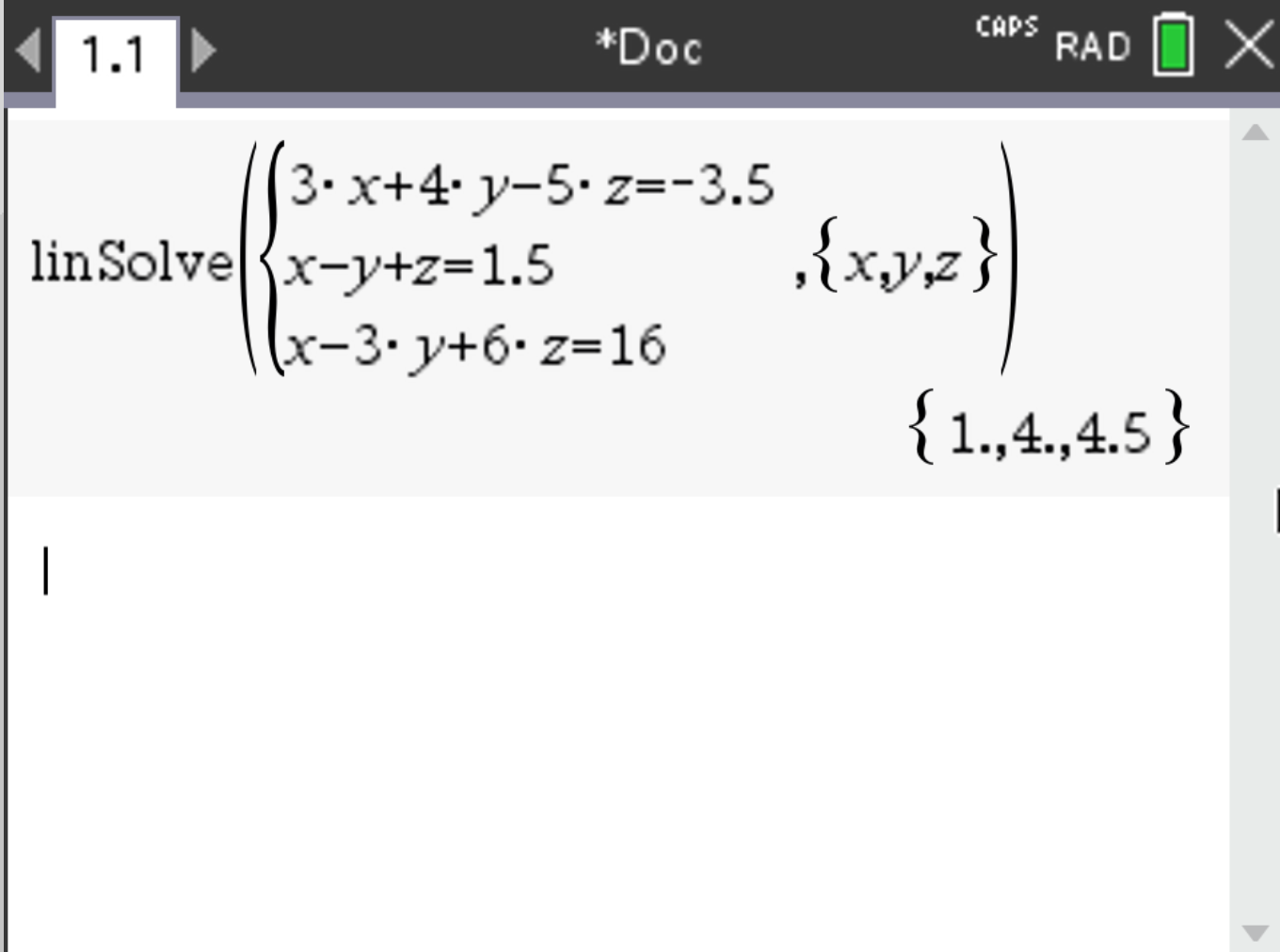 Linear System Screenshot